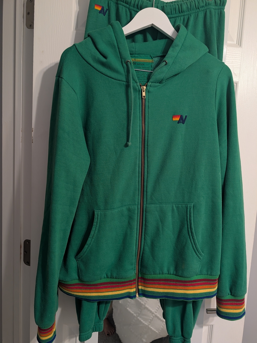 Aviator Nation Green Zip-Up Hoodie And Pants